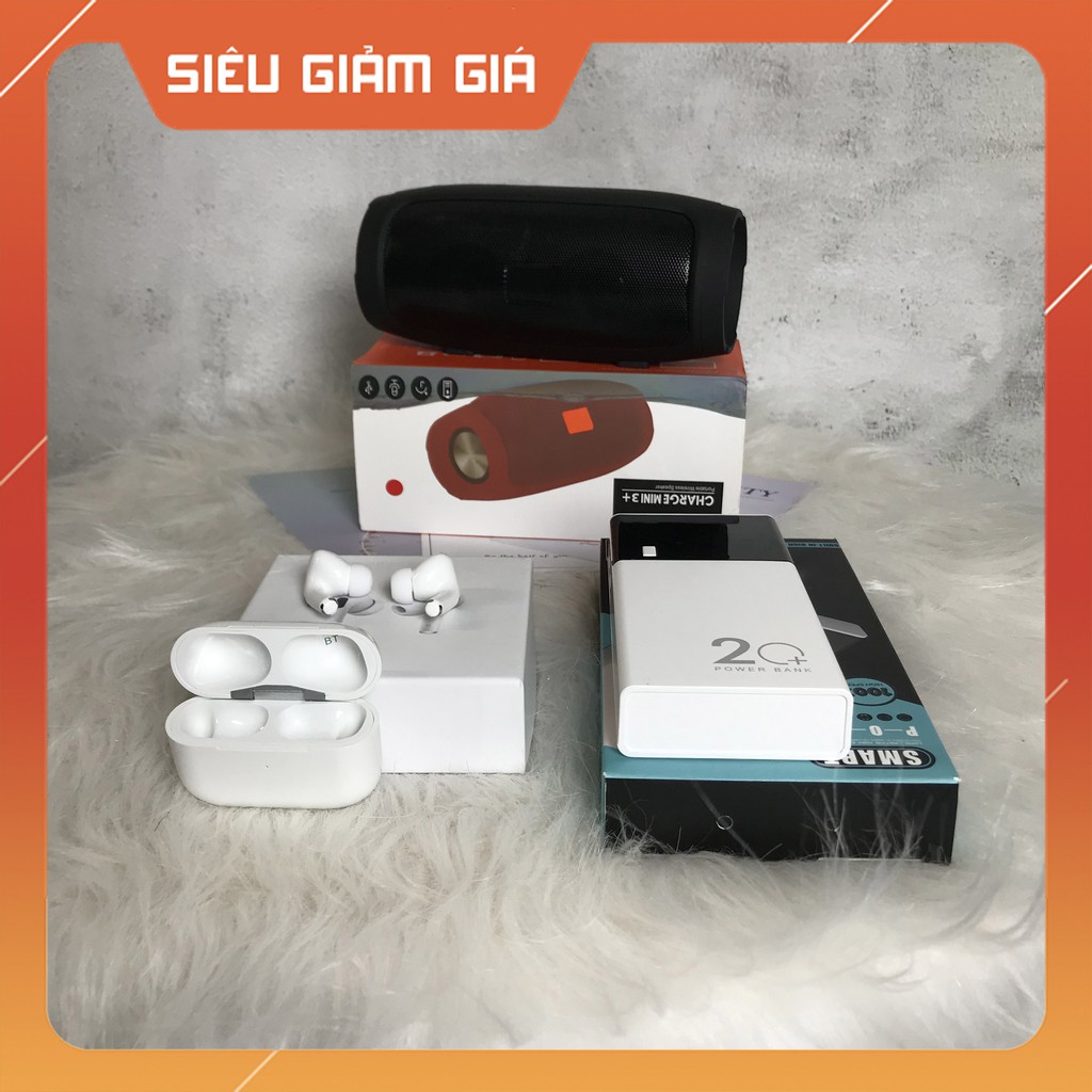 Loa Bluetooth Charge mini 3 Vỏ Nhôm Âm Thanh Sống Động Có ổ Cắm Usb Tặng Kèm Tai Nghe i12 Pro,Sạc Dự Phòng