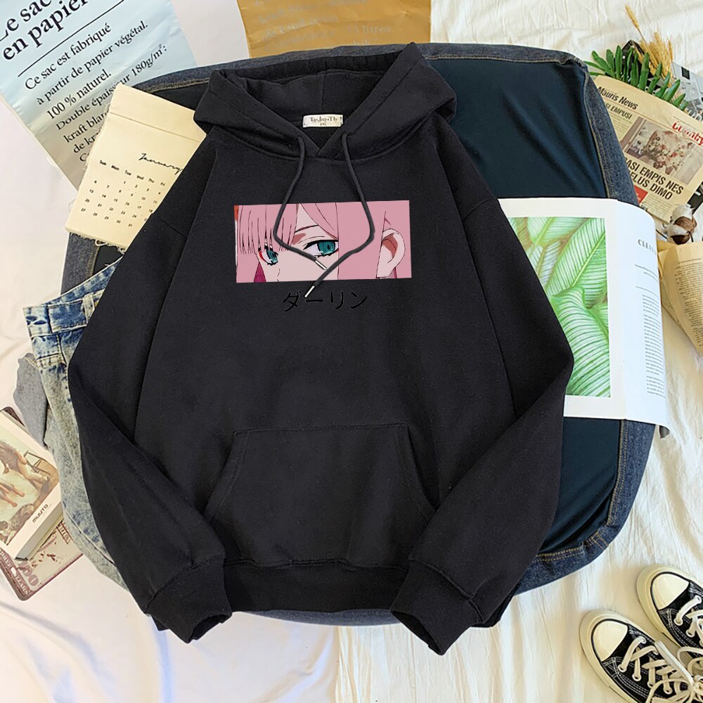 Zero Two Anime DARLING In The FRANXX Áo Hoodie Lông Cừu Cổ Tròn Thời Trang Đường Phố Mùa Thu Cho Nam