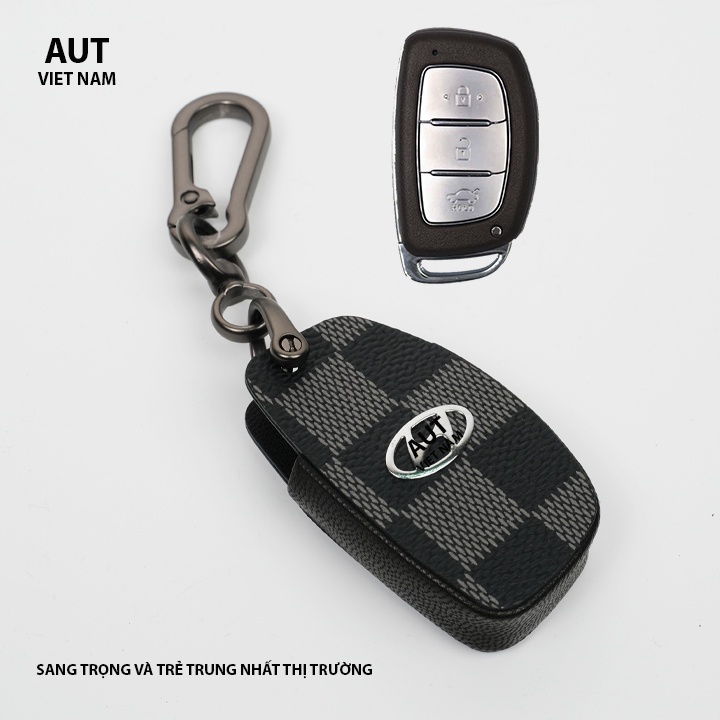 Bao da chìa khóa Smartkey Hyundai (I10,I20,Tucson,Elantra ) da Canvas L.V xẻ túi cao cấp