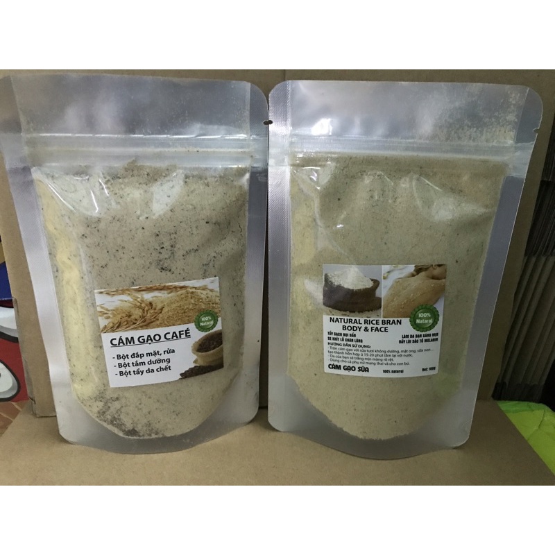 BỘT CÁM GẠO SỮA VÀ CÁM GẠO CAFE 100G HANDMADE