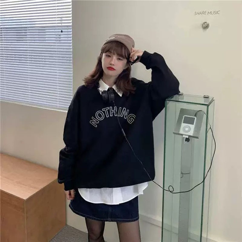 Áo Hoodie Nỉ Bông Không Mũ Thuê Chữ Nothing Mẫu Mới M064 -Violet_Store | BigBuy360 - bigbuy360.vn