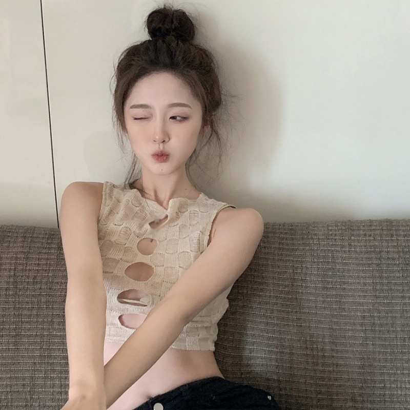 Áo Croptop Hai Dây Họa Tiết Ô Vuông Thời Trang Cho Nữ