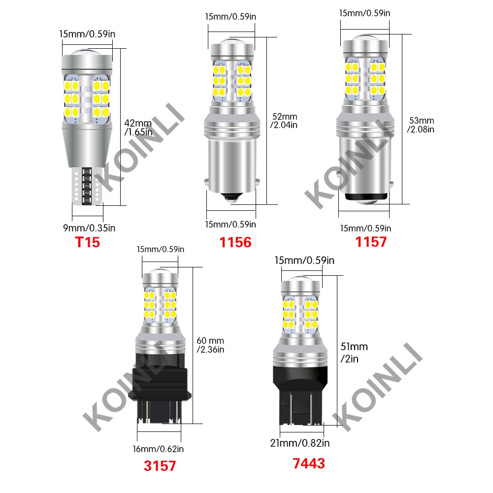 Đèn LED 3Flash T15 1156 7440 P21W W16W W21W Gắn Đuôi Xe Hơi / Mô Tô Dùng Làm Đèn LED DC12V