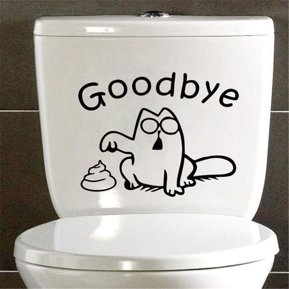 Toilet Seat Sticker Goodbye Wall Decal Home Decor