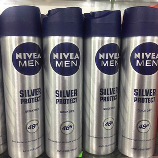 Xịt mùi Nivea Men Silver phân tử bạc 150ml