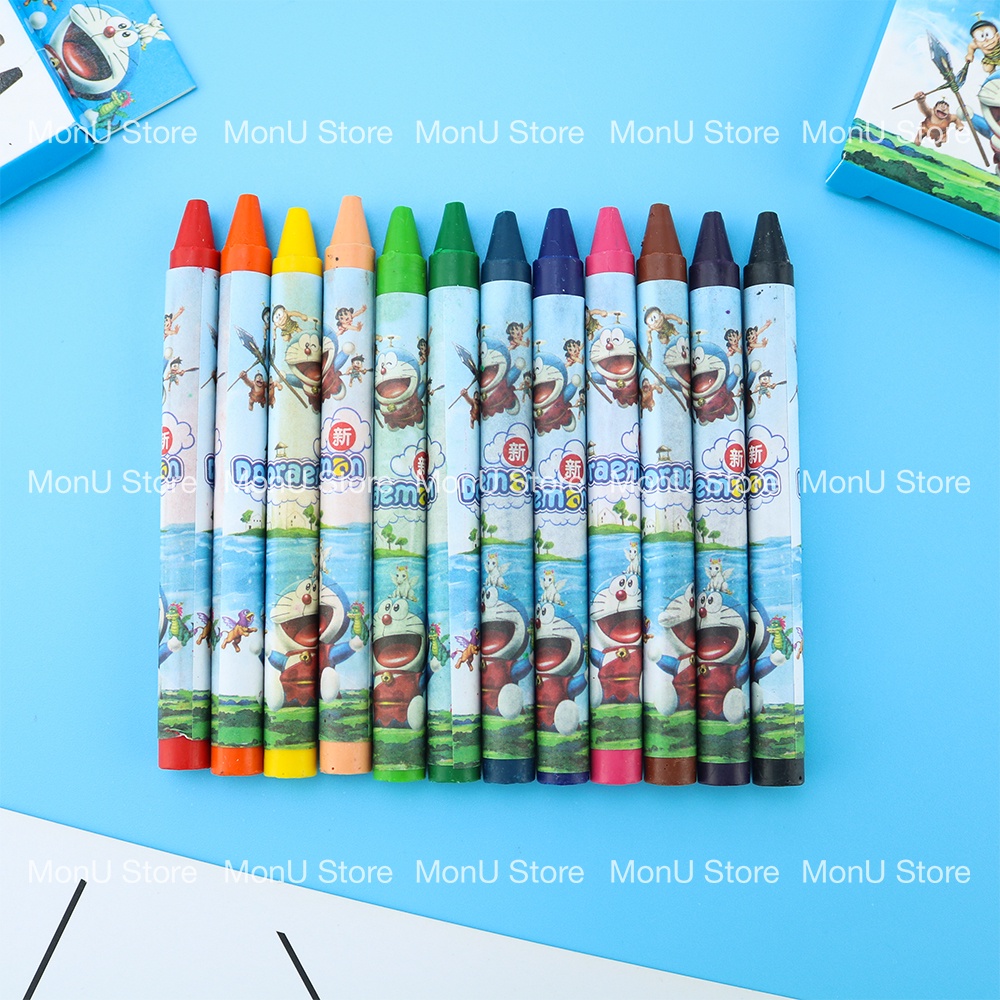 Bút sáp màu hộp 12 cây DORAEMON DOREMON dễ thương cute MON0052