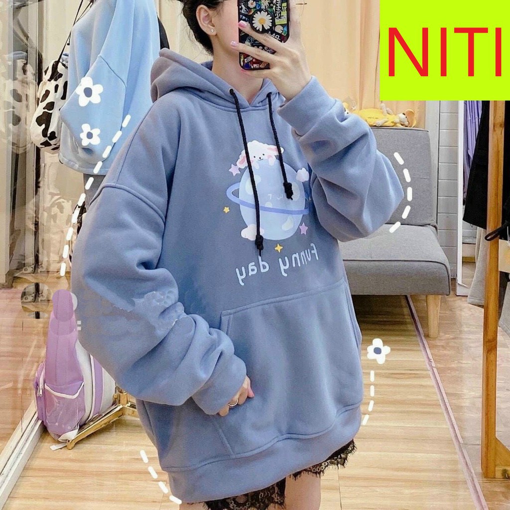 ÁO KHOÁC HOODIE NỈ NGOẠI CHUI ĐẦU FORM RỘNG UNISEX FUNNY DAY CAO CẤP NITI ĐỦ SIZE M, L, XL ĐỦ MÀU