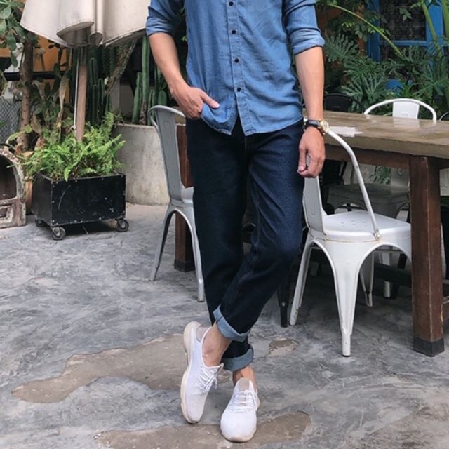 Quần jeans trơn không wash