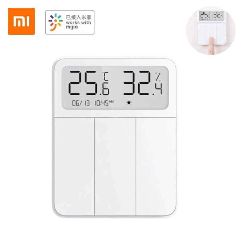 Công Tắc Cảm Biến Nhiệt Độ Và Độ Ẩm Xiaomi Mijia 3 Phím