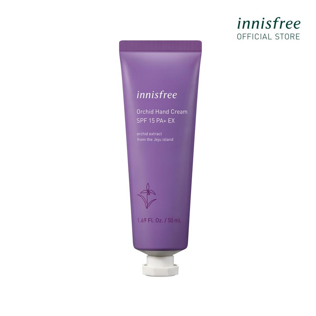 [Mã FMCGMF11 giảm 8% đơn 250K] Kem dưỡng da tay từ hoa lan tím innisfree Orchid hand cream SPF15 PA+ EX 50ml