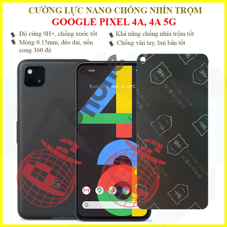 Dán chống nhìn trộm Google Pixel 4a, 4a 5G - Dán cường lực dẻo nano 9H+