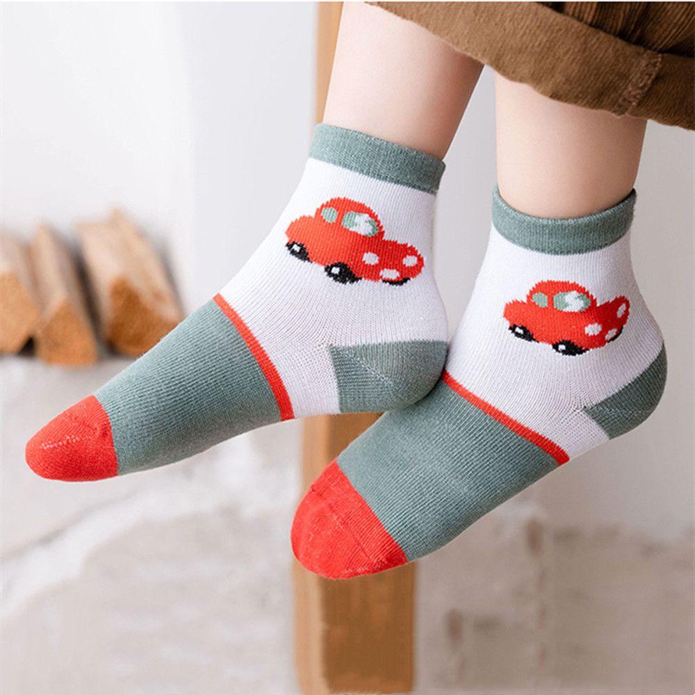 Bộ 5 Đôi Vớ Cotton Mềm Thoáng Khí In Hoạt Hình Dễ Thương Cho Bé