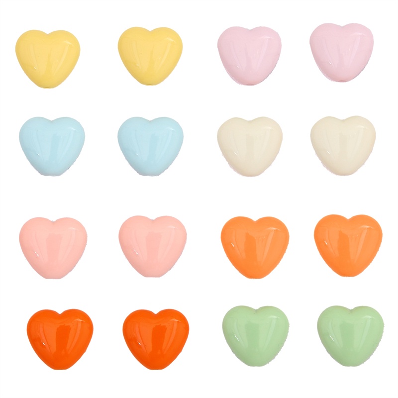 Hạt acrylic Beadia màu trơn hình trái tim dễ thương dùng làm trang sức DIY