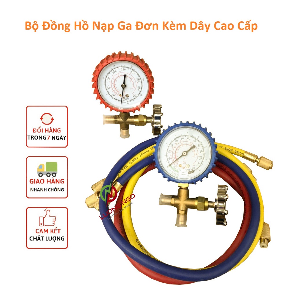 BỘ ĐỒNG HỒ NẠP GA ĐƠN KÈM DÂY  CAO CẤP