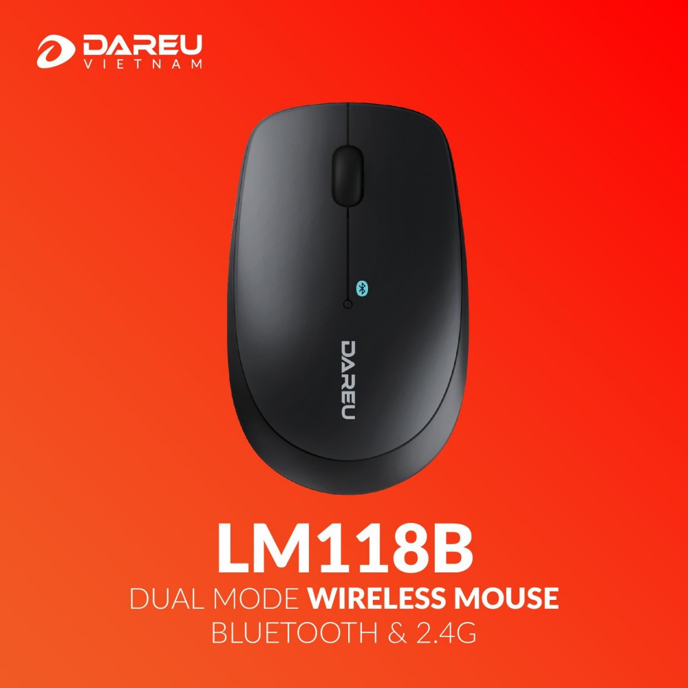 Chuột không dây (Dual Mode 2.4 + Bluetooth) Dareu LM118B