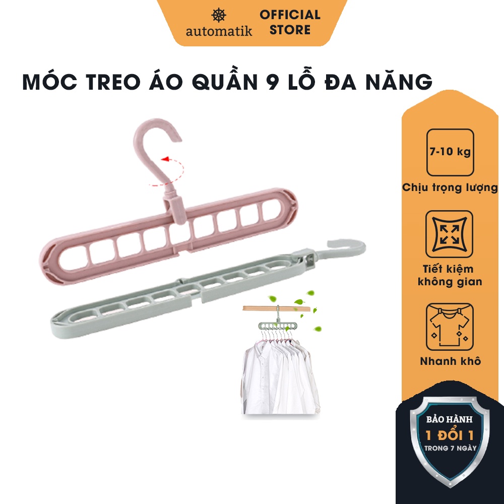 Móc Treo Quần Áo 9 Lỗ Đa Năng Giúp Bạn Có Không Gian Tủ Gọn Gàng Tiện Lợi Cùng Móc Treo Đồ - Nabako