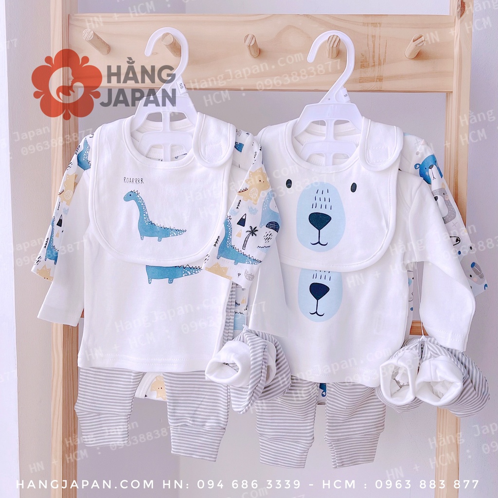 Set body, quần áo Gem Look cho bé tặng kèm mũ yếm bao chân cotton organic hàng Úc