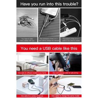 Cáp sạc 4 đầu iP/MiCRO/TYPE-C chính hãng Baseus cho iPHONE/SamSung/OPPO/Huwei...