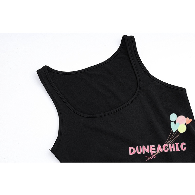 Đầm Sát Nách Cổ Chữ U Xếp Ly Màu Trơn Thời Trang Cho Nữ