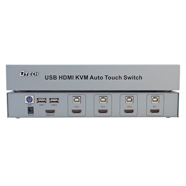 Bộ gộp tín hiệu HDMI KVM dùng chung bàn phím chuột cổng USB DTECH 2CPU DT 8121 , 4CPU DT 8141B