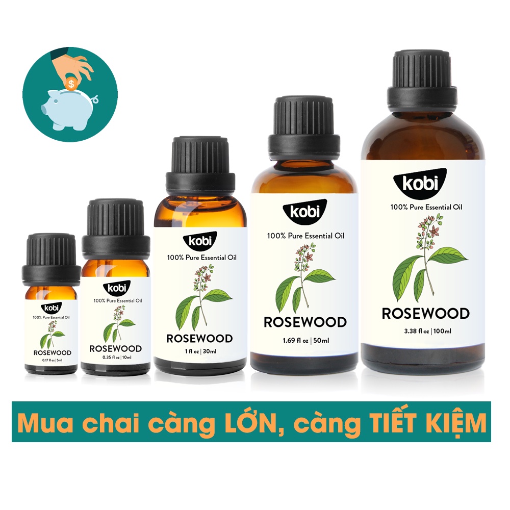 Tinh dầu Gỗ hồng Kobi Rosewood essential oil giúp khử mùi, làm thơm phòng - 5ml