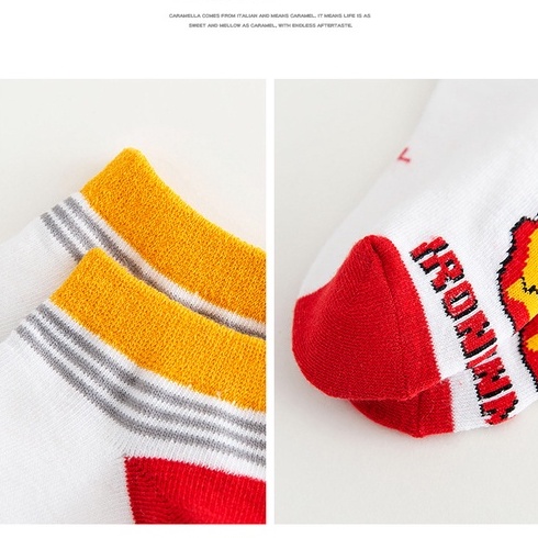 Set 5 Đôi Tất Cotton In Hình Siêu Anh Hùng Marvel Cho Bé