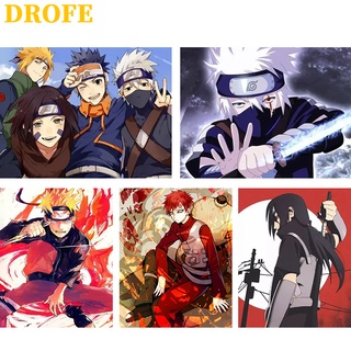 DROFE Bộ phụ kiện tô tranh sơn dầu họa tiết Naruto 40x50cm