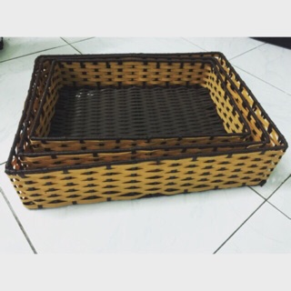Khay nhựa giả mây
