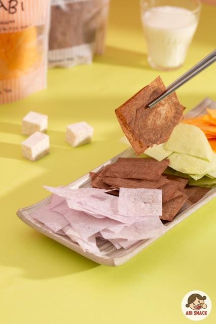 Combo Ngọt 3 bịch bánh tráng Abi (1 Phô Mai 1 Trà Xanh 1 Khoai Môn ) Ăn Chay Được