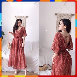 [Ảnh tự chụp] Đầm Maxi thổ cẩm| Đầm Maxi đi biển