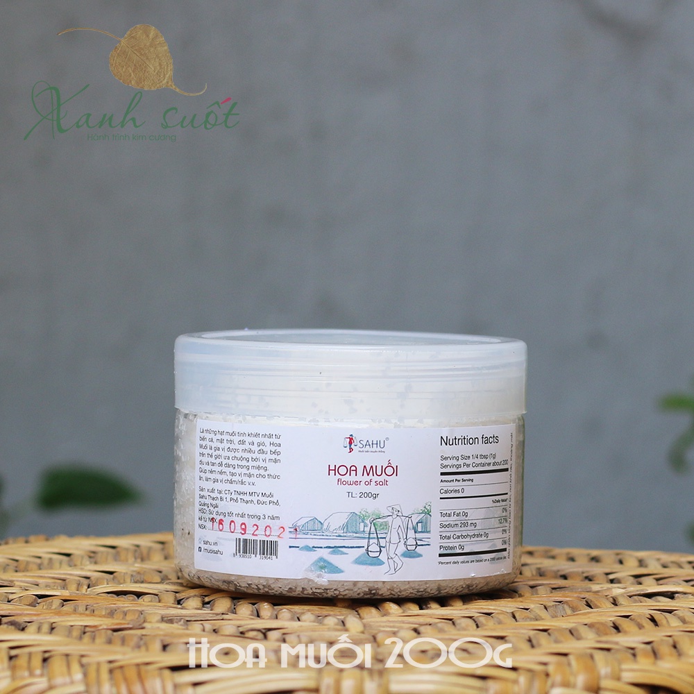 [Sahu] Hoa Muối Cao Cấp- Fleur De Sel- Muối Nhạt Cho Bé Ăn Dặm Và Người Ăn Nhạt [Xanh Suốt]