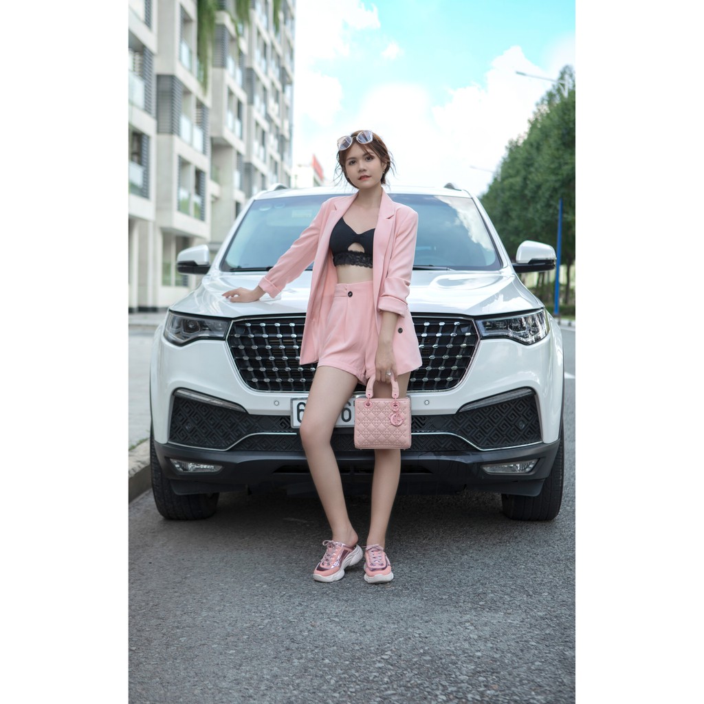 Set áo vest áo blazer nữ HAPPY WEAR dáng Regular Fit khoác Rộng Rãi màu hồng Pastel  3 size | BigBuy360 - bigbuy360.vn