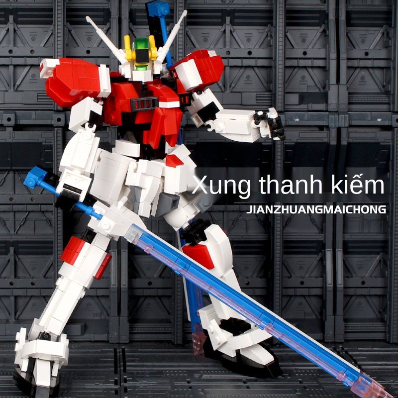 ▽❍Mô hình khối xây dựng Gundam mới và đồ nội thất lắp ráp trò chơi xếp của trẻ em, robot em