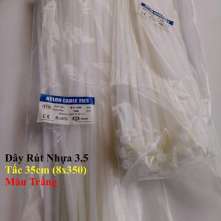 Dây Rút Nhựa 3,5 Tấc 35cm (8x350) Màu Trắng