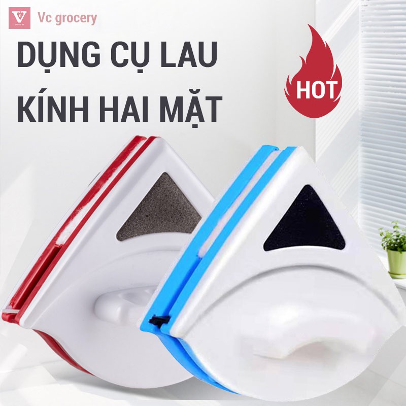 [HÀNG CÓ SẴN] Dụng cụ lau kính 2 mặt nam châm lau cửa kính cao tầng sạch tiện dụng lau kính nam châm