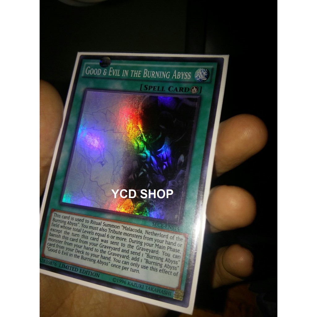 Thẻ bài yugioh chính hãng Good & Evil In The Burning Abyss – Super Rare