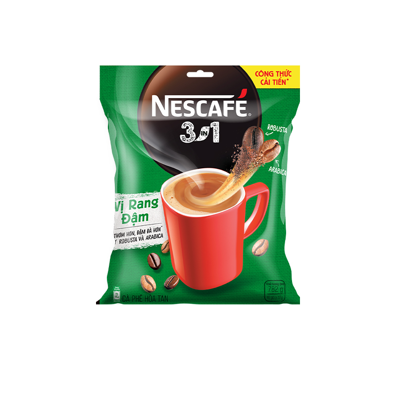 Combo 3 Bịch cà phê hoà tan NESCAFÉ 3IN1 công thức cải tiến - VỊ RANG ĐẬM