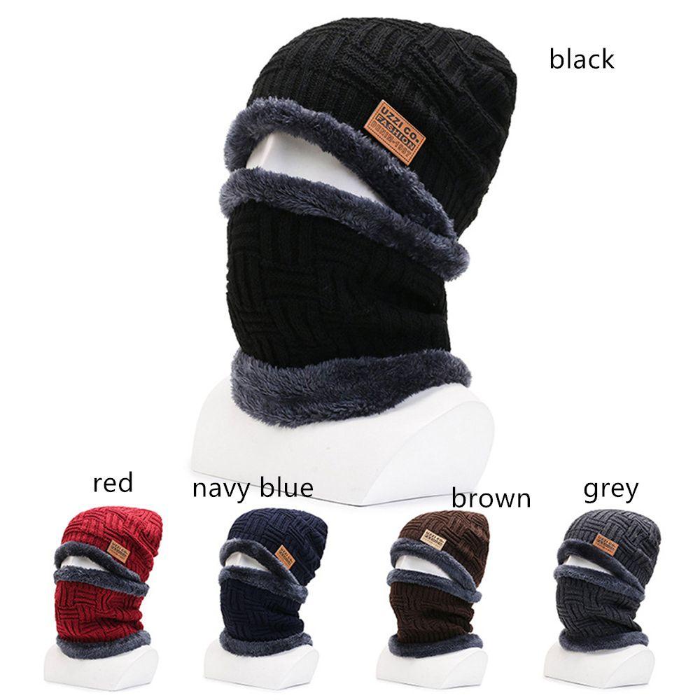 Set Mũ beanie Kèm Khăn Choàng Cổ Mềm Mại Giữ Ấm Mùa Đông