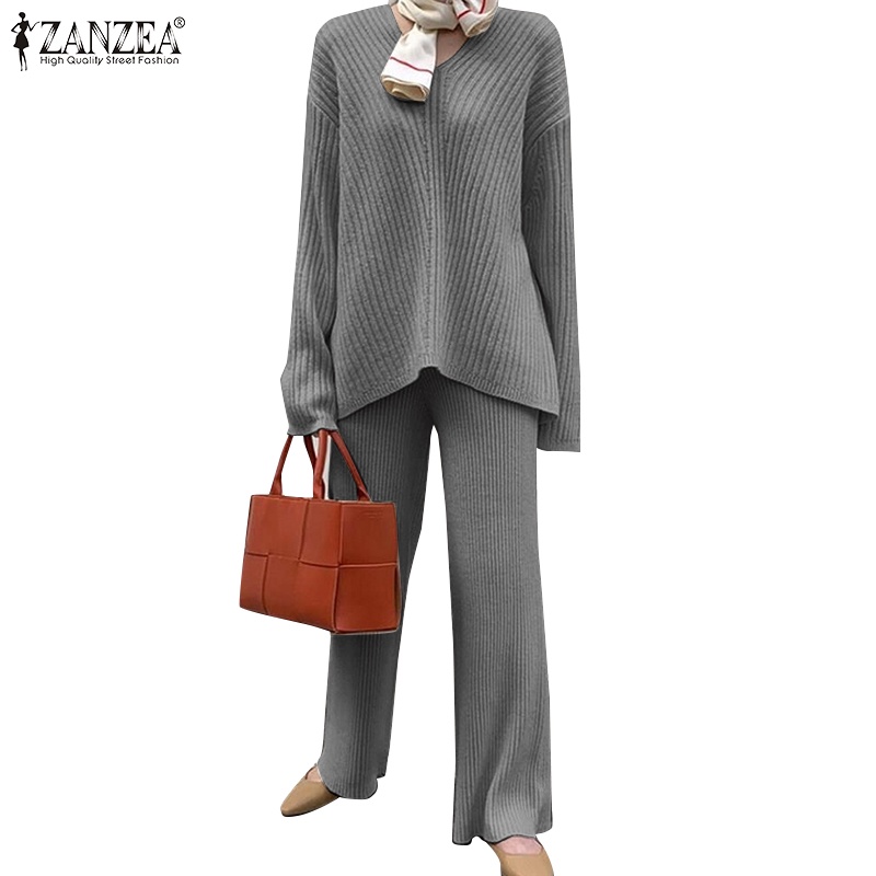 Bộ đồ Zanzea với áo thun cổ tròn và quần dài lưng thun thời trang dành cho nữ
