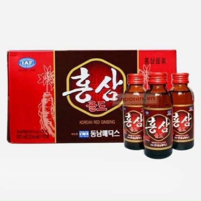 Nước Hồng Sâm Nguyên Chất Hàn Quốc (Hộp 10 chai -100ml)