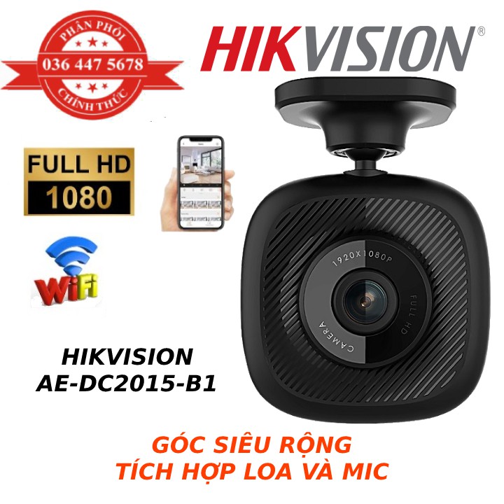 Camera hành trình HIKVISION AE-DC2015-B1 , full HD , Góc Siêu Rộng , Tích hợp Míc và Loa , camera hành trình oto