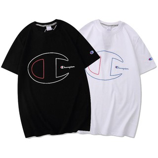 Áo Thun Cotton Tay Ngắn In Chữ Champion Thời Trang Cho Nam Và Nữ