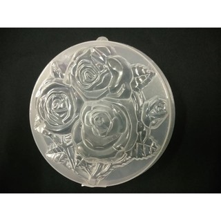 Khuôn rau câu nhựa hình 3 hoa hồng 18cm