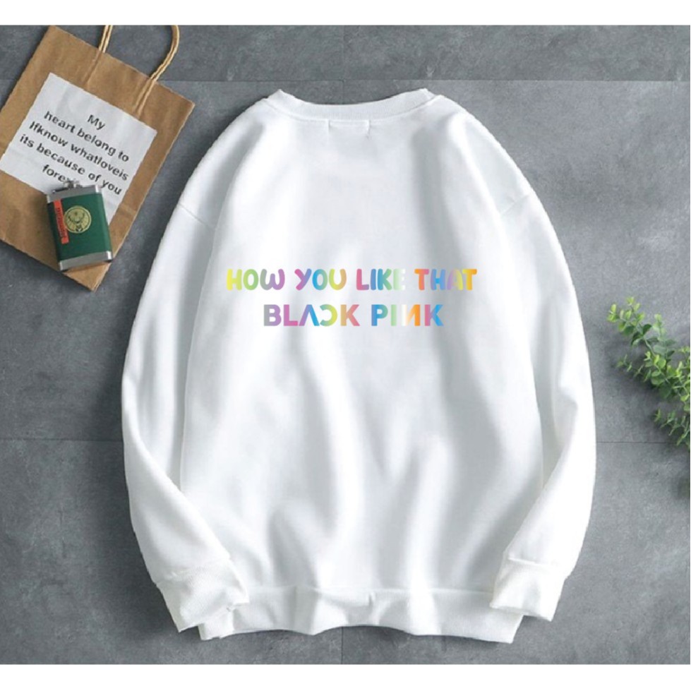 Áo nỉ in chữ unisex dài tay nam nữ cao cấp, áo phông nỉ bông sweater  màu trắng, đen