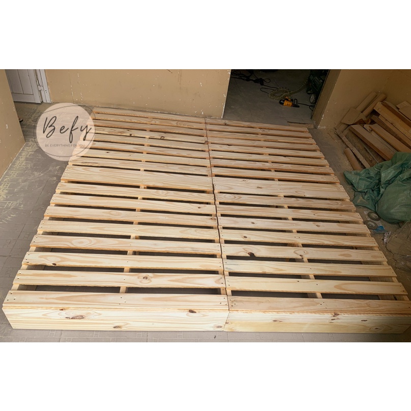 Giường Pallet Gỗ Thông Cao 20cm / Giường Gỗ Thông Dạng Hộp - BEFY