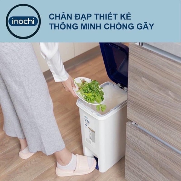 [4 Size] Thùng Rác Nhựa Đạp Chân INOCHI Chữ Nhật Đa Năng Tiện Dụng