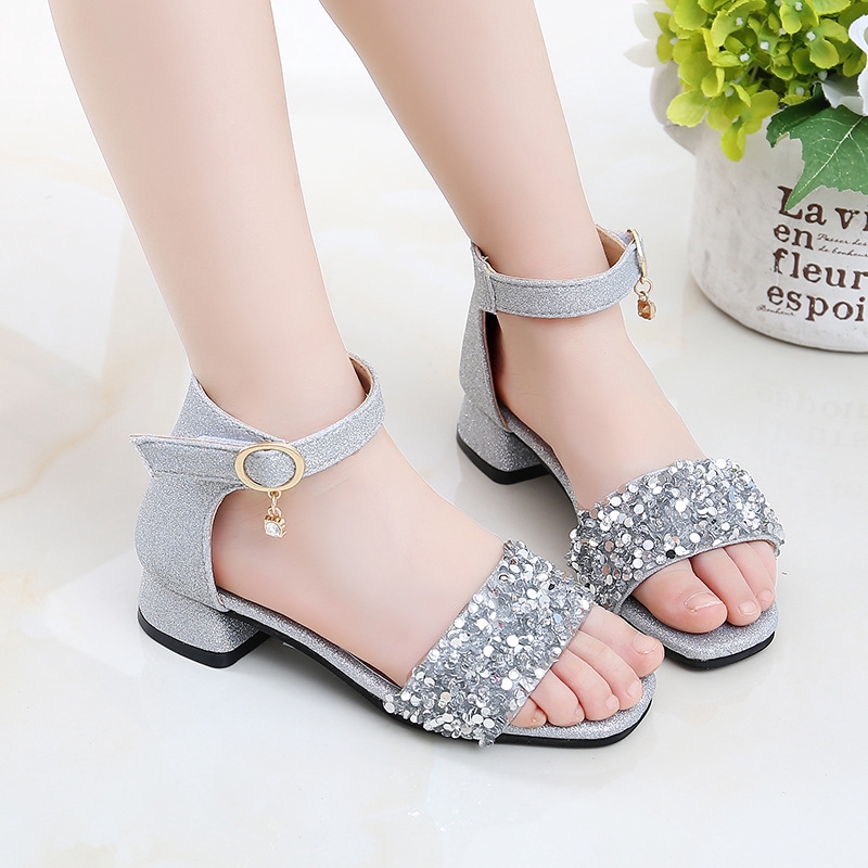 Giày sandal đế mềm chống trượt đính đá thời trang Hàn Quốc dành cho bé