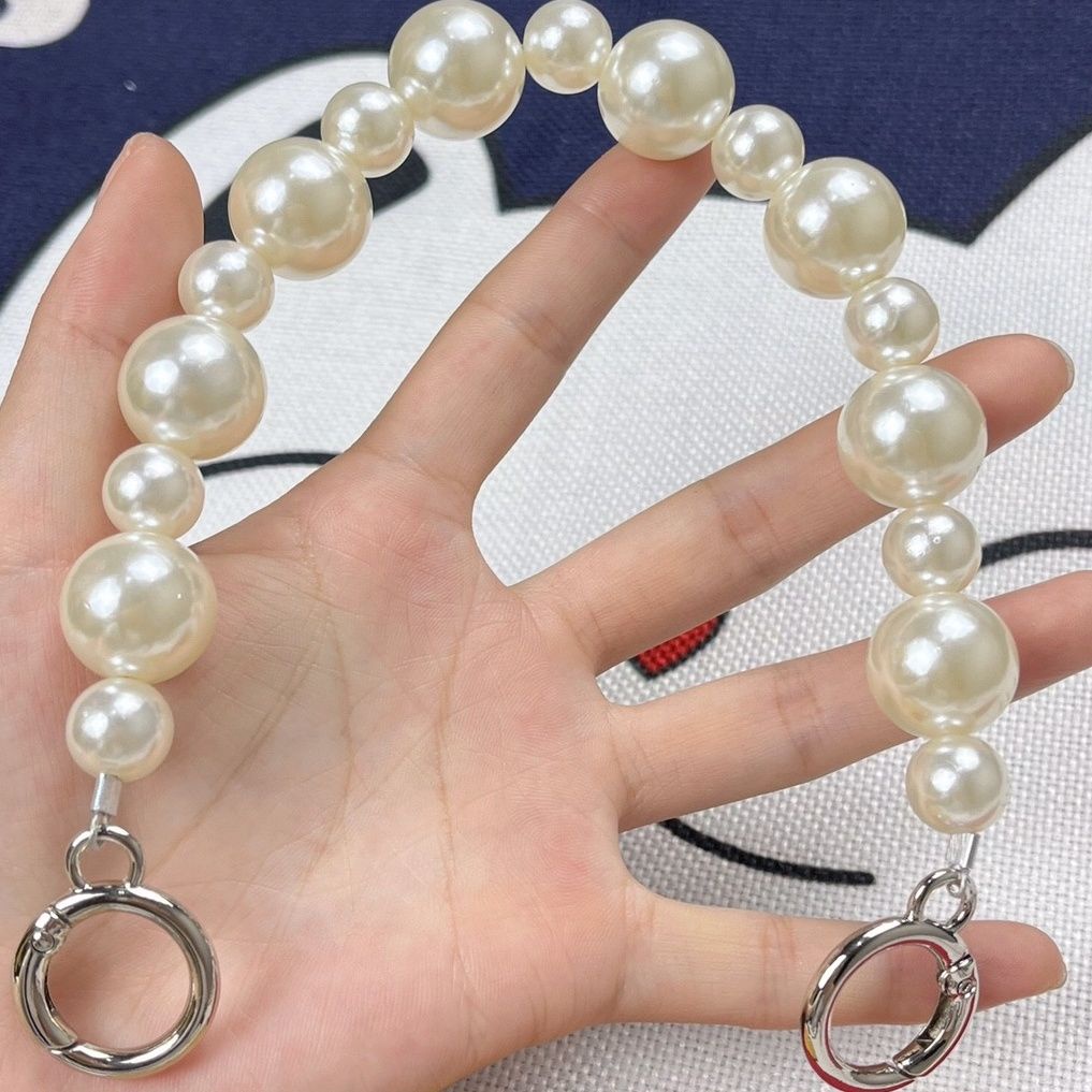[Giao Hàng Nhanh] Phụ Kiện Hạt Ngọc Trai Trang Trí Túi Xách Nữ Dây Xích Ngắn V
