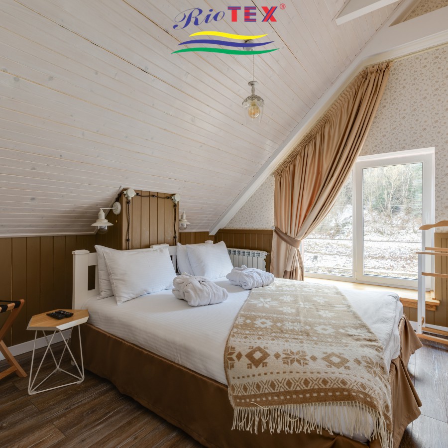 Bộ Ga Cotton RIOTEX Trắng Sọc Cho Khách Sạn Kích Thước 1mx2m/1m2x2m/1m4x2m/1m6x2m/1m8x2m/2mx2m2