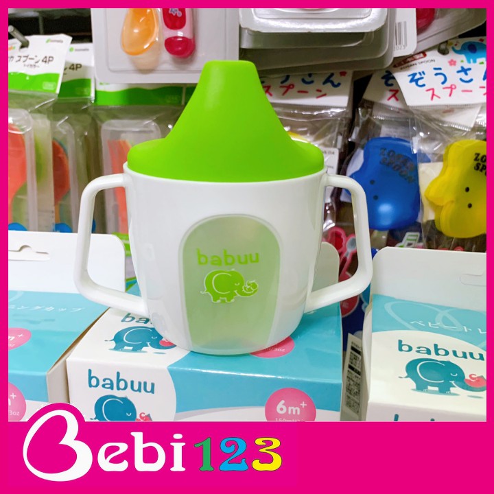 Ca Cốc tập uống 2 tay cầm Baby Babuu Nhật Bản 150ml cho bé